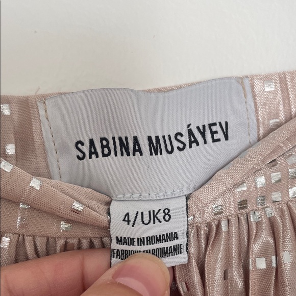 Sabina Musayev Shimmering Beige Midi Skirt - Picture 2 of 7